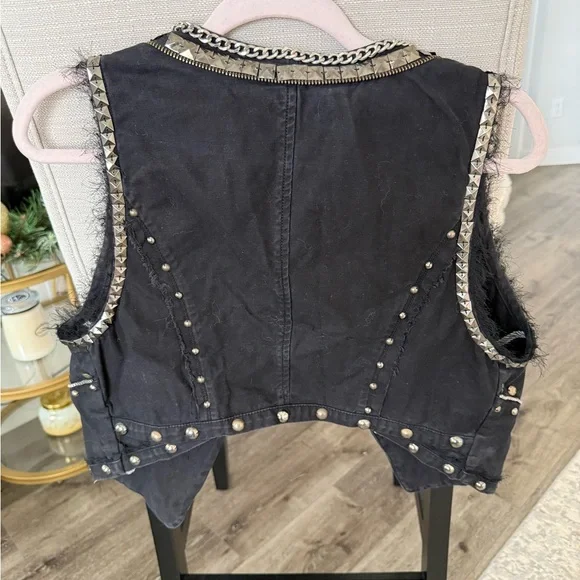 Monoreno Black Silver Studded Vest, M - Picture 6 of 8